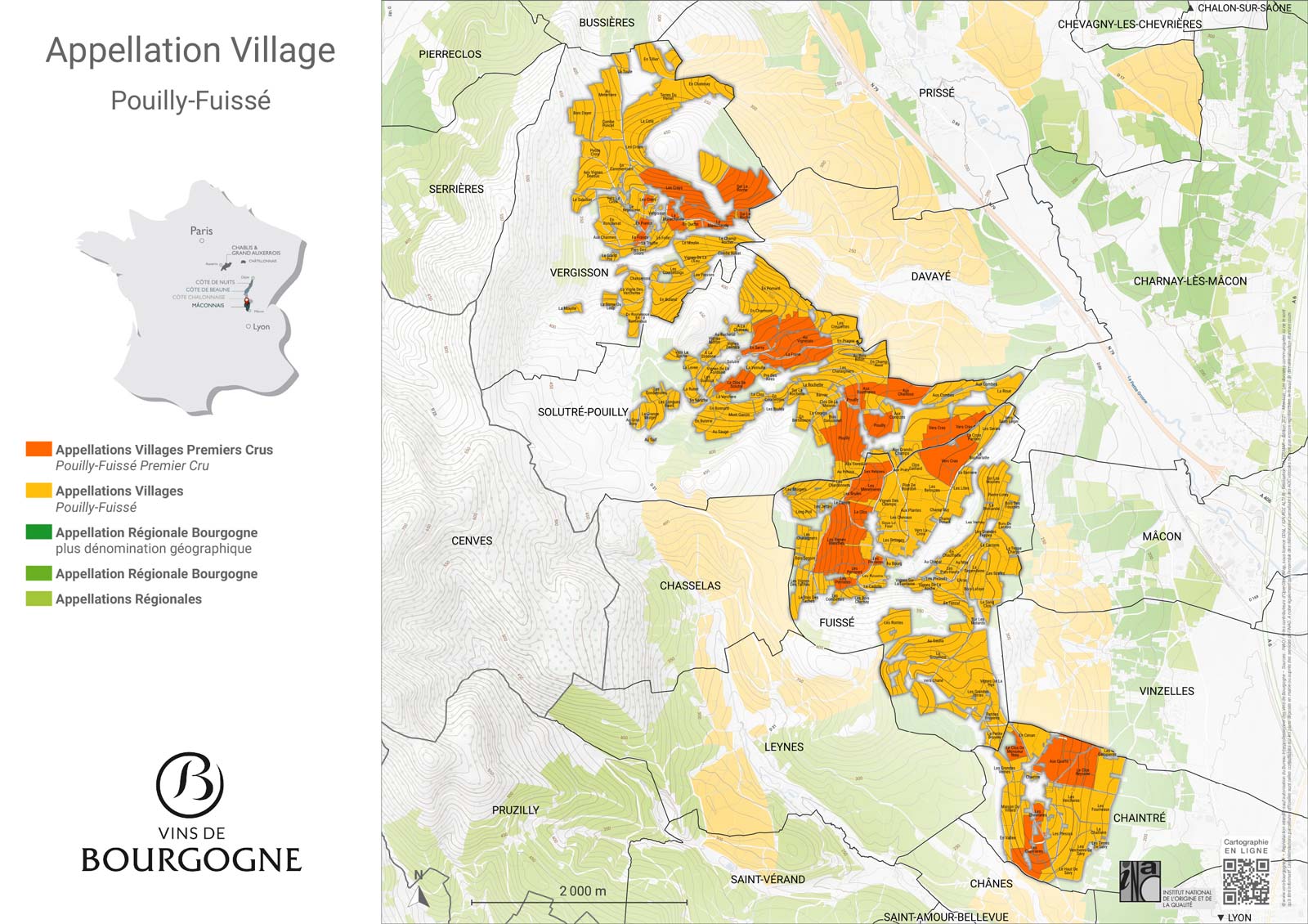 Mappa della denominazione Pouilly-Fuissé (Mâconnais) - Borgogna