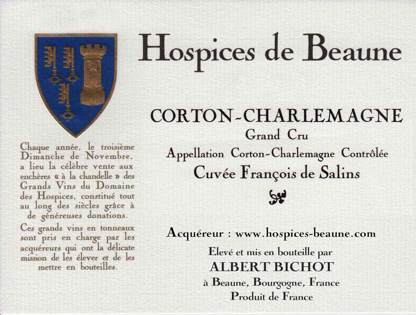 Encheres-auction-HospicesdeBeaune-AlbertBichot-CortonCharlemagne-GrandCru-Cuvee-FrançoisdeSalins