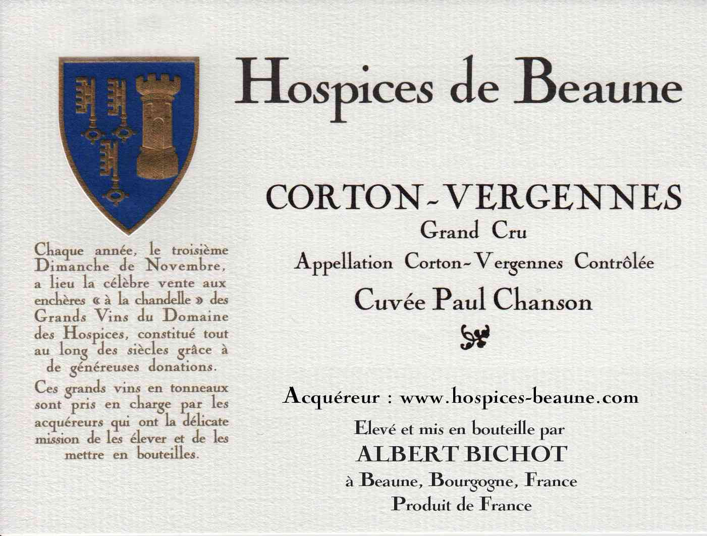 Encheres-auction-HospicesdeBeaune-AlbertBichot-CortonVergennes-GrandCru-Cuvee-PaulChanson