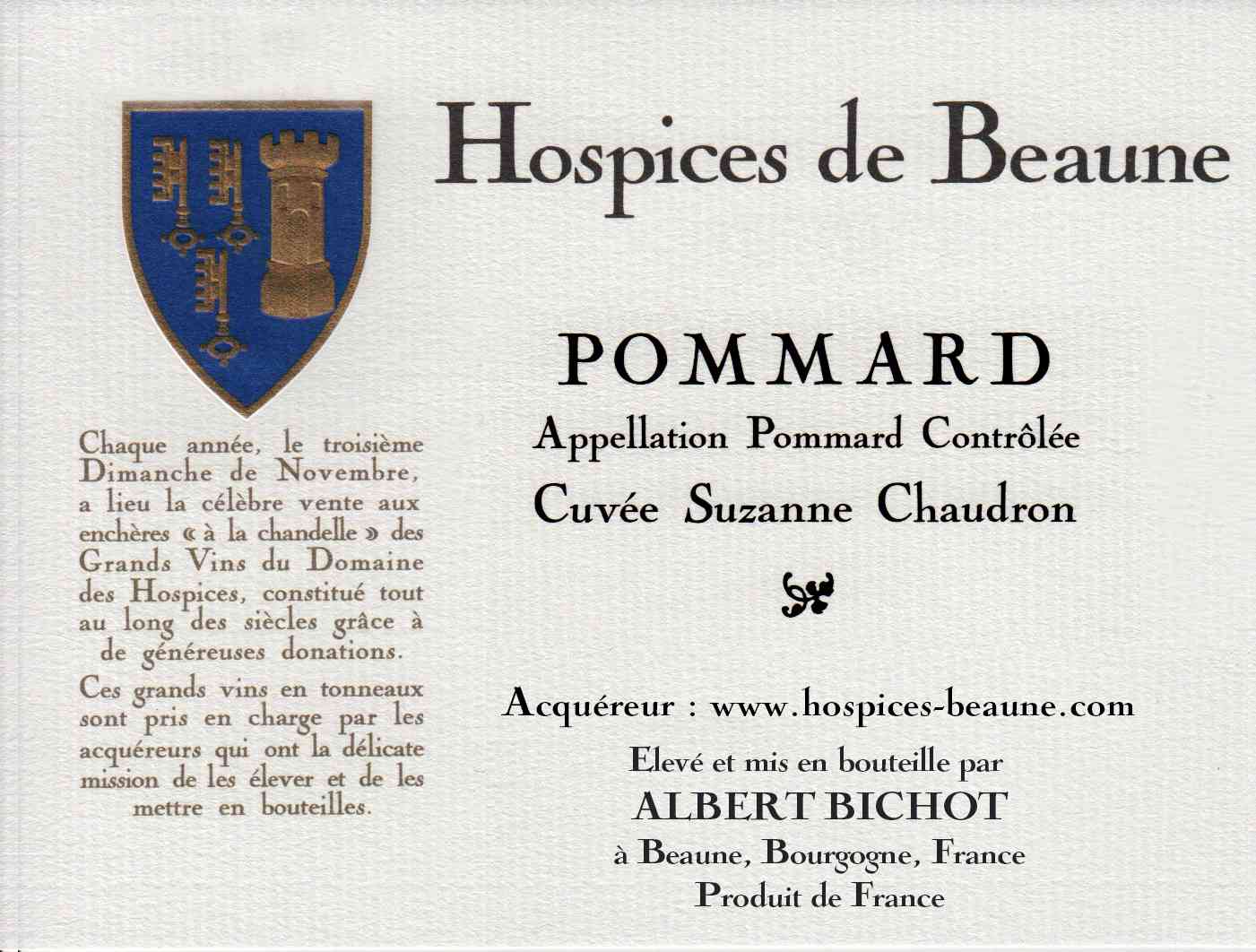 Encheres-auction-HospicesdeBeaune-AlbertBichot-Pommard-Cuvee-SuzanneChaudron