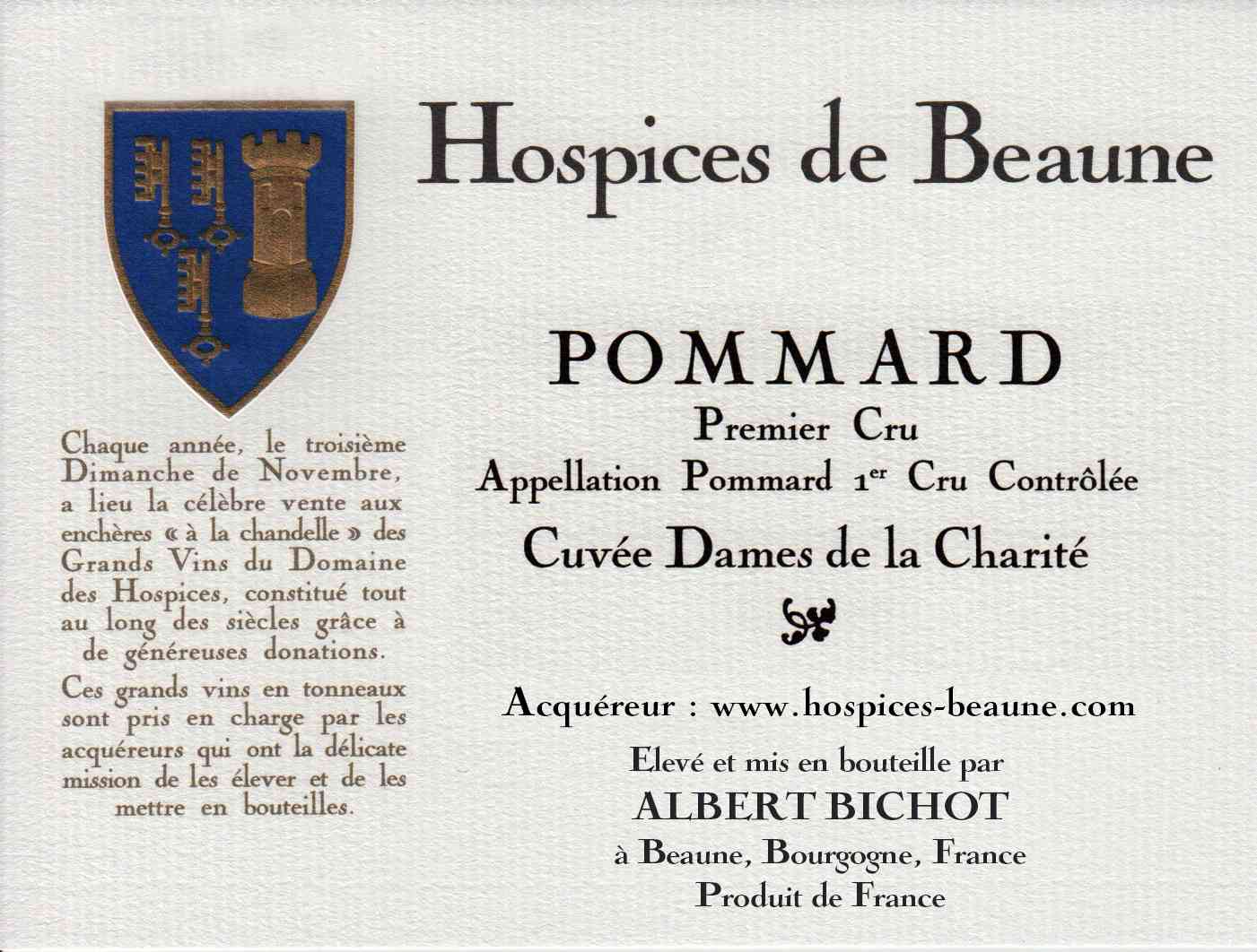 Encheres-auction-HospicesdeBeaune-AlbertBichot-Pommard-PremierCru-Cuvee-DamesdelaCharite