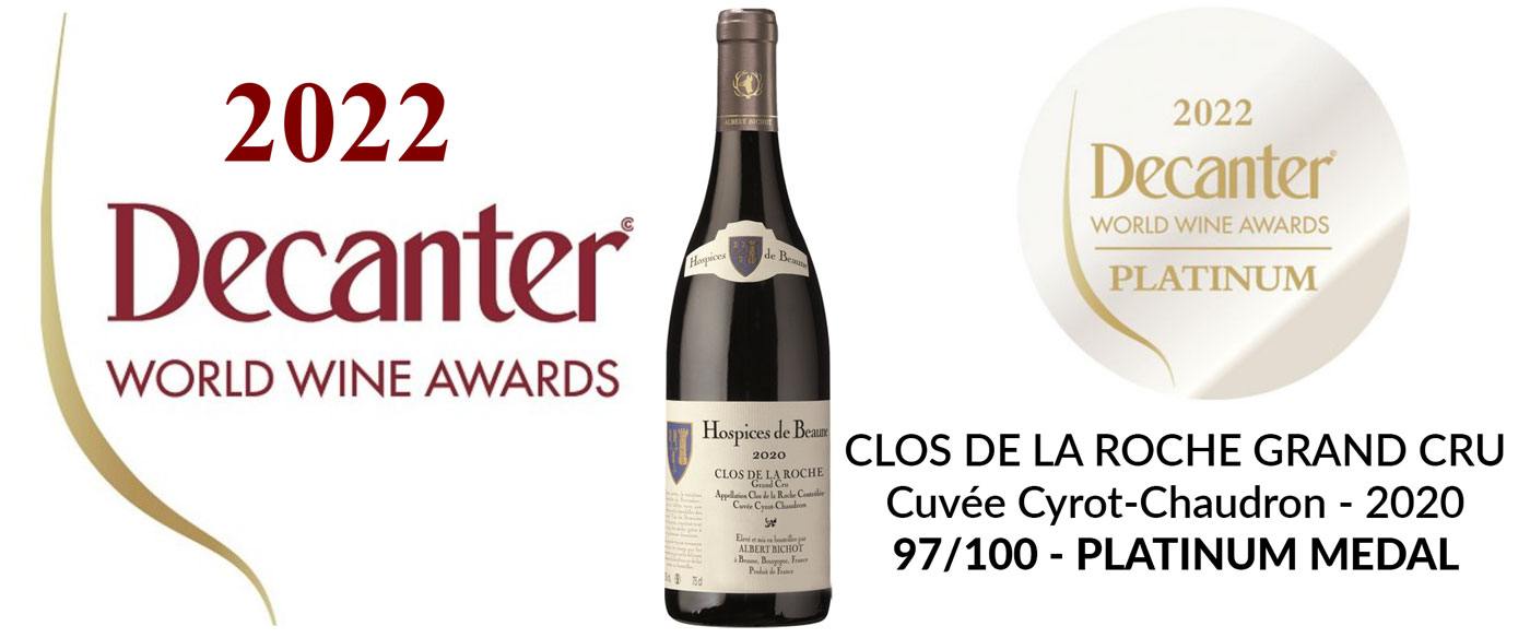 International Wine Challenge and Decanter Awards : outstanding results for Clos de la Roche 2020 aged by Albert Bichot